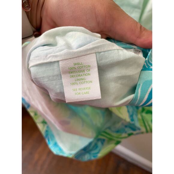 Lilly Pulitzer Pink Label Size 2 Blue & Green Leaf Halter Dress - Picture 10 of 12